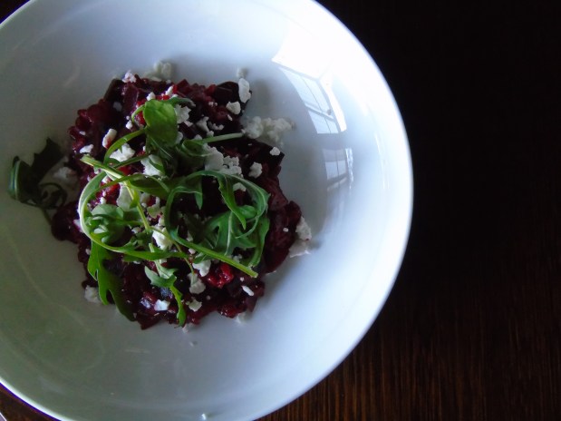 Beetroot Risotto with Goat's Cheese. Photo by Samantha Litte